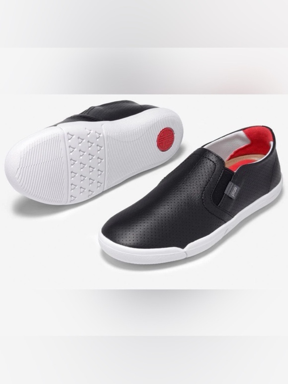 Plae soft leather MARTEN Black Sea slip on sneakers M 9.5 W 11